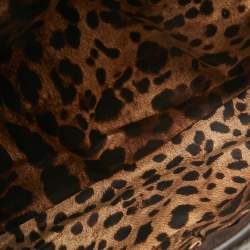 Pre Owned Dolce & Gabbana Brown/Grey Suede and Shearling Large Miss Sicily Top Handle Bag