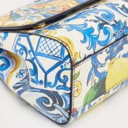 Pre Owned Dolce & Gabbana Multicolor Printed Leather Small Miss Sicily Top Handle Bag