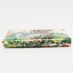 Dolce & Gabbana Multicolor Printed Patent Leather Zip Around Continental Wallet