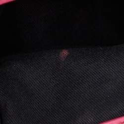 Pre Owned Dolce & Gabbana Black/Pink Leather Front Pouch Tote
