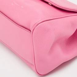 Pre Owned Dolce & Gabbana Pink Leather Medium Miss Sicily Top Handle Bag