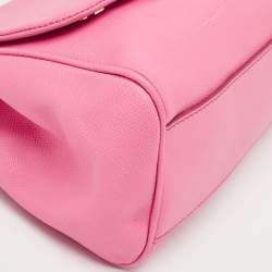 Pre Owned Dolce & Gabbana Pink Leather Medium Miss Sicily Top Handle Bag