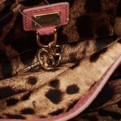 Pre Owned Dolce & Gabbana Multicolor Floral Print Fabric and Leather Tapestry Lock Top Handle Bag