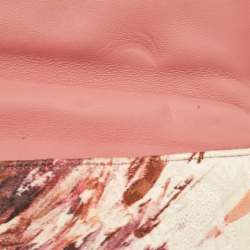 Pre Owned Dolce & Gabbana Multicolor Floral Print Fabric and Leather Tapestry Lock Top Handle Bag