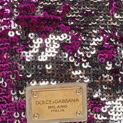 مملوكة مسبقًا Dolce & Gabbana Purple/Silver Sequins Miss Charles Clutch