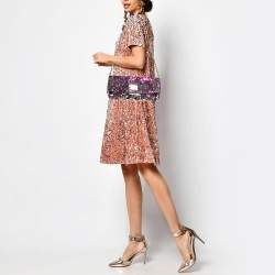 مملوكة مسبقًا Dolce & Gabbana Purple/Silver Sequins Miss Charles Clutch