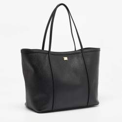 Pre Owned Dolce & Gabbana Black Leather Miss Escape Shopper Tote