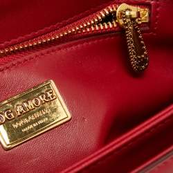 Dolce & Gabbana Red Leather DG Amore Top Handle Bag