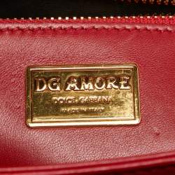 Dolce & Gabbana Red Leather DG Amore Top Handle Bag