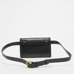 Pre Owned Dolce & Gabbana Black Leather Devotion Belt Bag