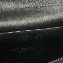Pre Owned Dolce & Gabbana Black Leather Devotion Belt Bag