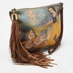 Pre Owned D&G Multicolor Fabric and Leather Ania Disney Wristlet Pouch