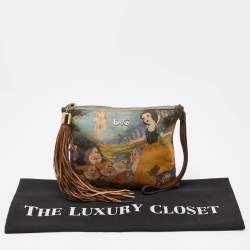 Pre Owned D&G Multicolor Fabric and Leather Ania Disney Wristlet Pouch