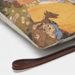Pre Owned D&G Multicolor Fabric and Leather Ania Disney Wristlet Pouch