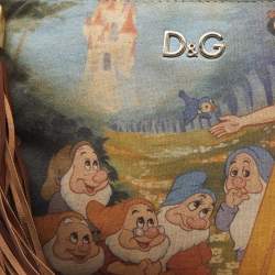 Pre Owned D&G Multicolor Fabric and Leather Ania Disney Wristlet Pouch