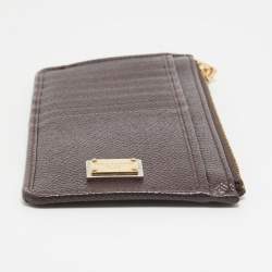 Dolce & Gabbana Burgundy Leather Long Zip Card Holder