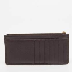 Dolce & Gabbana Burgundy Leather Long Zip Card Holder