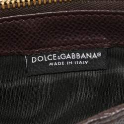 Dolce & Gabbana Burgundy Leather Long Zip Card Holder