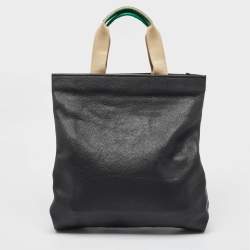 Pre Owned Dolce & Gabbana Black Croc Embossed and Leather Family Patch Tote