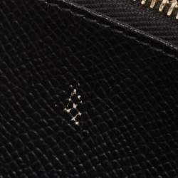 Pre Owned Dolce & Gabbana Black Leather Flap Continental Wallet