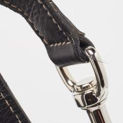 Pre Owned Dolce & Gabbana Black Leather Ruffle Miss Brooke Bag