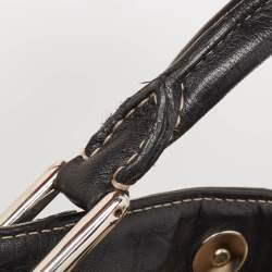 Pre Owned Dolce & Gabbana Black Leather Ruffle Miss Brooke Bag