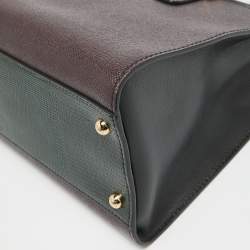 Pre Owned Dolce & Gabbana Tricolor Lizard Embossed Leather Zip Tote