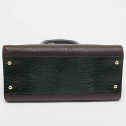 Pre Owned Dolce & Gabbana Tricolor Lizard Embossed Leather Zip Tote