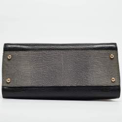 Pre Owned Dolce & Gabbana Tricolor Lizard Embossed Leather and Snakeskin Tote