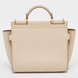 Dolce & Gabbana Beige Leather Mini Sicily 62 Tote 