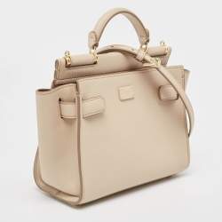 Dolce & Gabbana Beige Leather Mini Sicily 62 Tote 
