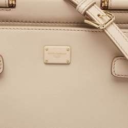 Dolce & Gabbana Beige Leather Mini Sicily 62 Tote 