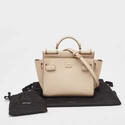 Dolce & Gabbana Beige Leather Mini Sicily 62 Tote 