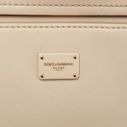 Dolce & Gabbana Beige Leather Mini Sicily 62 Tote 