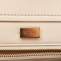Dolce & Gabbana Beige Leather Mini Sicily 62 Tote 