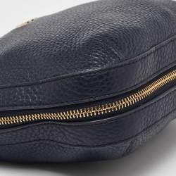 DKNY Navy Blue Leather Zip Crossbody Bag