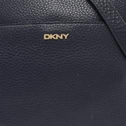 DKNY Navy Blue Leather Zip Crossbody Bag