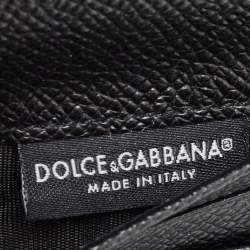 Pre Owned Dolce & Gabbana Pink Lizard Embossed Leather Boom Patch Trifold Wallet