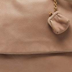 Dolce & Gabbana Beige Leather Flap Top Handle Bag