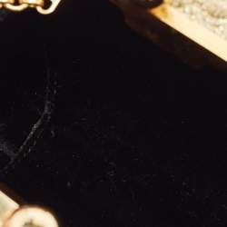 Pre Owned Dolce & Gabbana Gold Lurex Fabric Kiss Lock Frame Chain Clutch