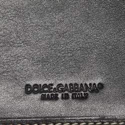 Dolce & Gabbana Black Leather Flap Continental Wallet