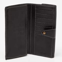 Dolce & Gabbana Black Leather Flap Continental Wallet