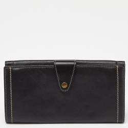 Dolce & Gabbana Black Leather Flap Continental Wallet