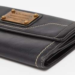 Dolce & Gabbana Black Leather Flap Continental Wallet