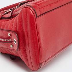 Pre Owned Dolce & Gabbana Red Leather Miss Easy Way Satchel