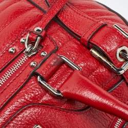 Pre Owned Dolce & Gabbana Red Leather Miss Easy Way Satchel