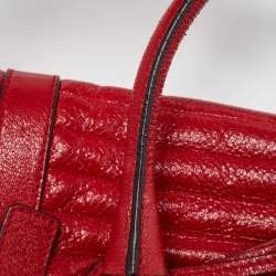 Pre Owned Dolce & Gabbana Red Leather Miss Easy Way Satchel