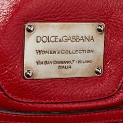 Pre Owned Dolce & Gabbana Red Leather Miss Easy Way Satchel