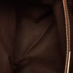 Pre Owned Dolce & Gabbana Brown/Black Leopard Print Coated Canvas and Leather Satchel