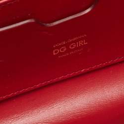 Pre Owned Dolce & Gabbana Red Leather DG Girls Phone Bag